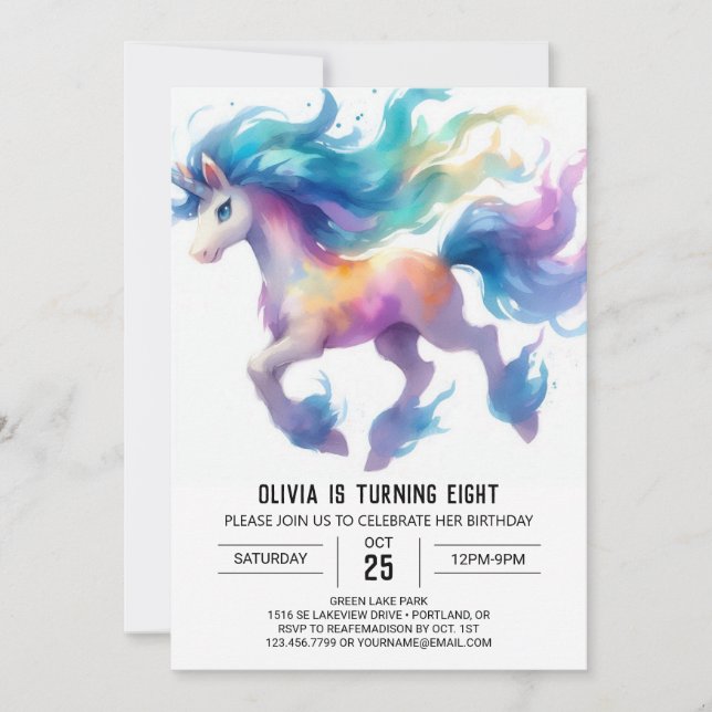  Farm Printable Horse Birthday Invitation (Front)