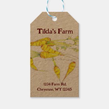 Farm Produce Stand Vegetables Carrots Advertising Gift Tags by CountryGarden at Zazzle