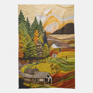 Farm Quilt Kitchen Towel