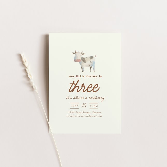 Farm Ranch Cow Birthday Party Invite (Creator Uploaded)