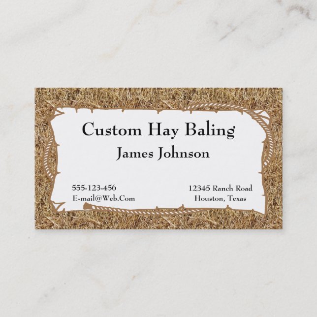 Farm Ranch Hay Print Business Cards (Front)