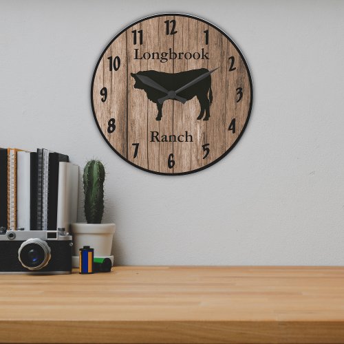 Farm Ranch or Stable Name 10 Custom Barnwood Style Large Clock