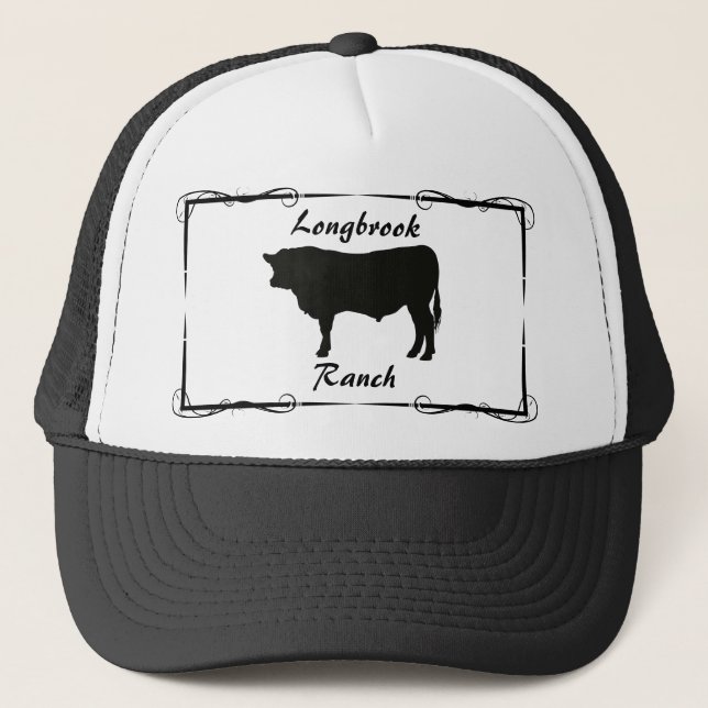 Farm Ranch or Stable Name 3 Customizable Trucker Hat (Front)