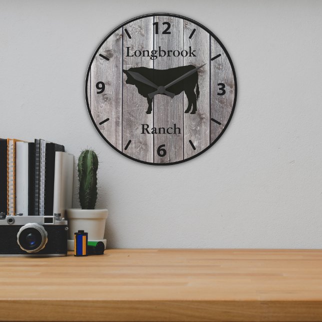 Farm Ranch or Stable Name 5 Custom Barnwood Styled Large Clock (Creator Uploaded)