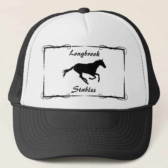 Farm Ranch or Stable Name Customizable Trucker Hat (Front)