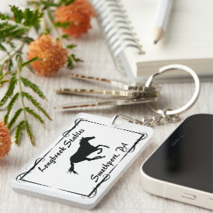 Farm Ranch or Stable Name Galloping Horse Keychain