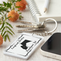 Farm Ranch or Stable Name Horse and Rider Keychain