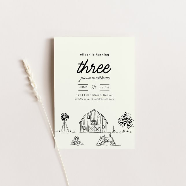 Farm Ranch Tractor Birthday Party Invite (Creator Uploaded)