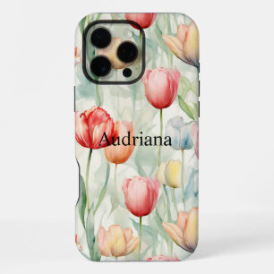 Farm Red Yellow Tulip Flowers iPhone 16 Pro Max Case