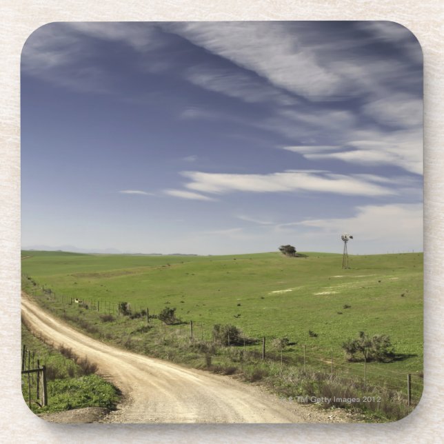 Farm road twining between wheat fields, Caledon, Drink Coaster (Front)