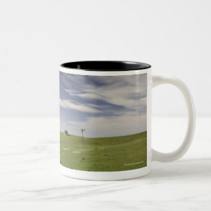 Farm road twining between wheat fields, Caledon, Two-Tone Coffee Mug