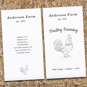 Farm Rooster Vertical Business Card