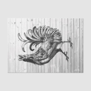 Farm Rooster Weathered Barn Wood 2 Decoupage Tissue Paper