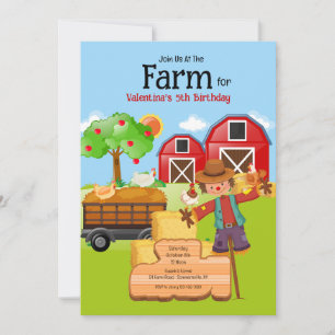 Farm Scarecrow Birthday Invitation