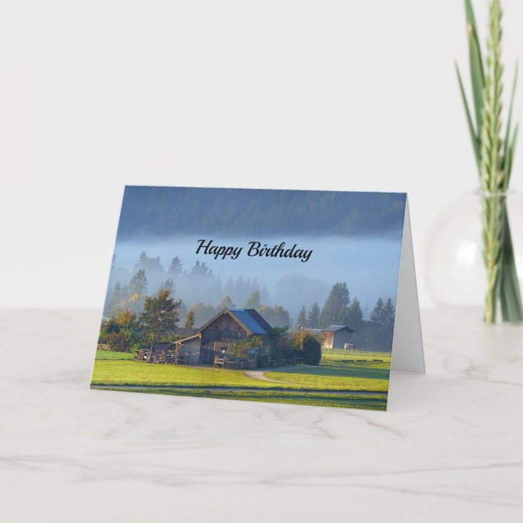 Farm Scene 3 Birthday Card | Zazzle