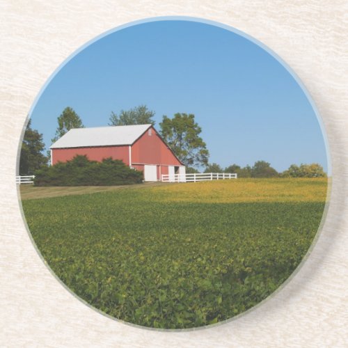 Farm Series___Soybean Field Barn___Coaster Drink Coaster