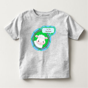 Farm sheep lamb gingham blue green with quote toddler t-shirt