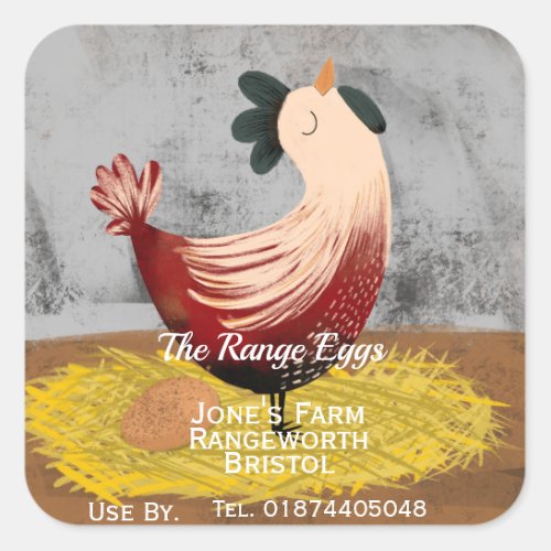 Farm shop egg business square sticker