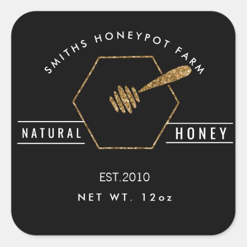 Farm shop honey jar label small business