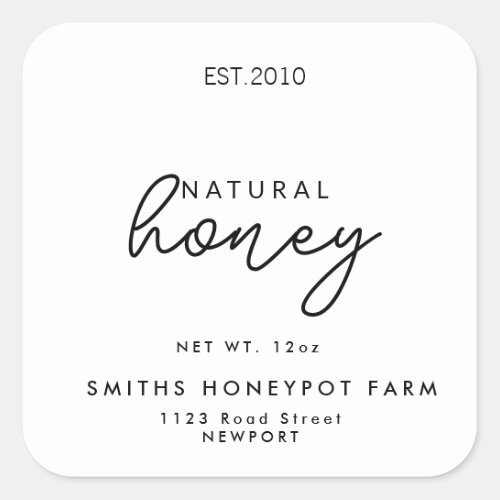 Farm shop honey jar label small business