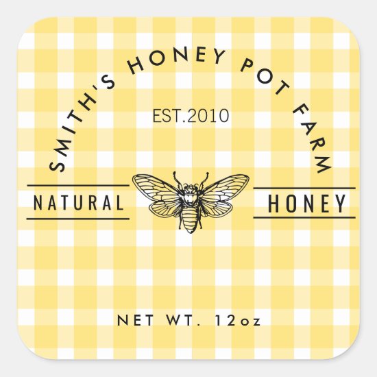 Farm shop honey jar label small business