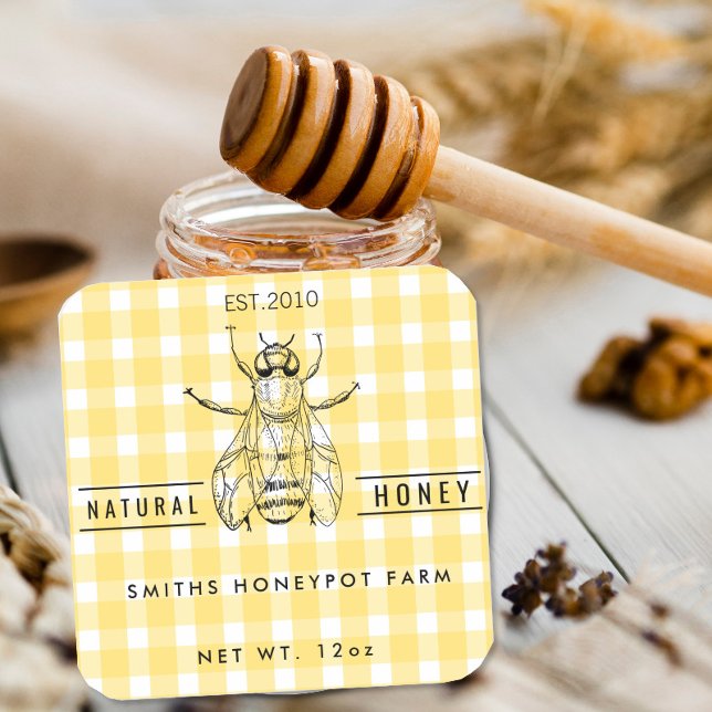 Farm shop honey jar label small business (Creator Uploaded)