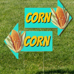 Farm Stand Corn For Sale Arrow Shaped Sign
