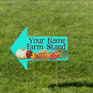 Farm Stand Farmers Market Text Arrow Sign