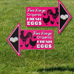 Farm Stand Fresh Eggs Double Sided Arrow Sign