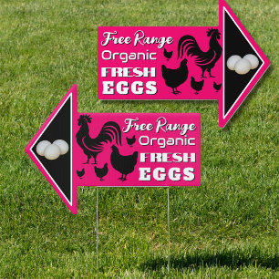 Farm Stand Fresh Eggs Double Sided Arrow Sign