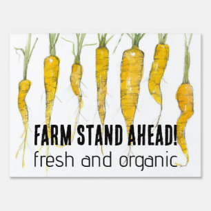 Farm Stand Organic Produce Carrots Road Sign