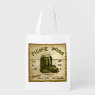 Farm Stand Sign, Pickle Puss, grocery bag