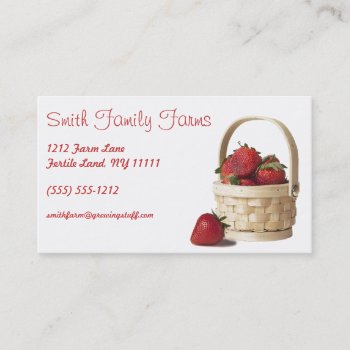 Farm Stand Strawberry Produce Green Geometric Back Business Card by MaggieMart at Zazzle
