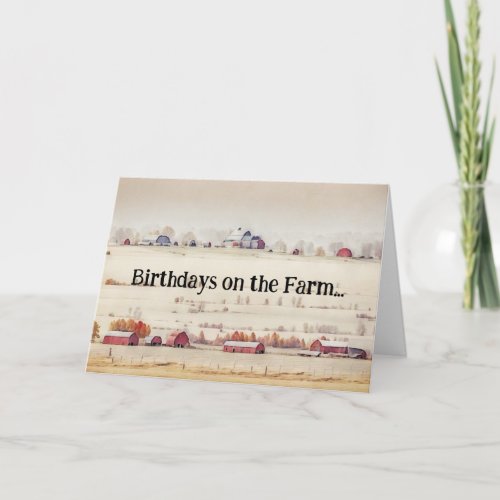 Farm Style Birthday Barns Card