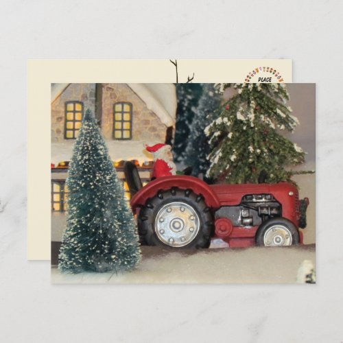 Farm Style Santa Claus Postcard