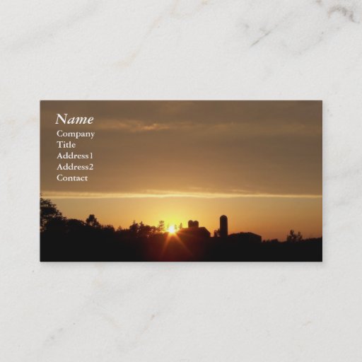 Customizable Farm Sunset - Business Cards