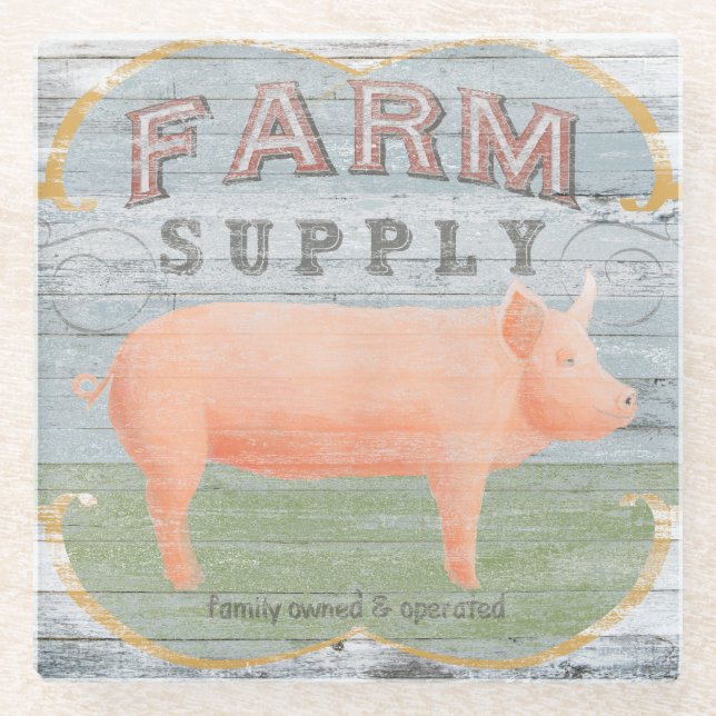 Farm Supply Glass Coaster (Front)