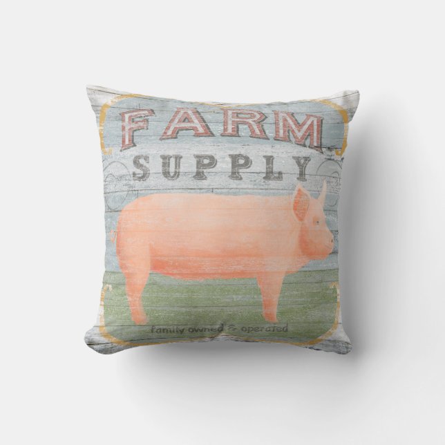 Farm Supply Throw Pillow (Front)