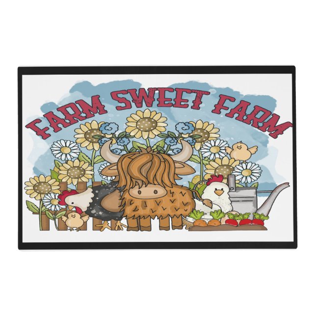Farm Sweet Farm Back is blank Placemat (Front)