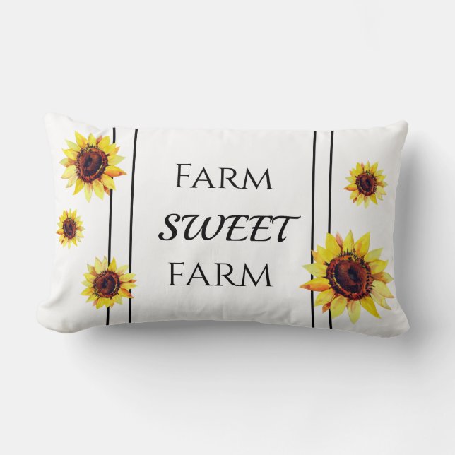 Farm Sweet Farm Farmhouse Throw Pillow (Front)