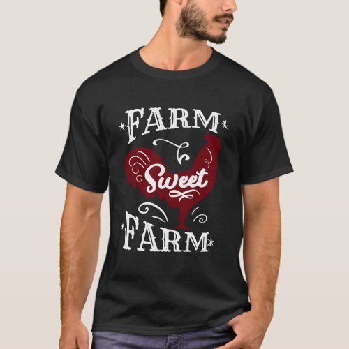 Farm Sweet Farm Raising Livestock Growin Crops Ret T_Shirt