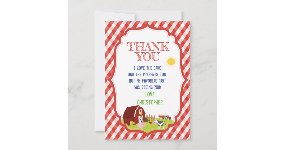 FARM THANK YOU CARD | Zazzle