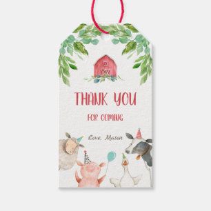 Farm Thank You Favor Barnyard Zoo Party Animal Boy Gift Tags