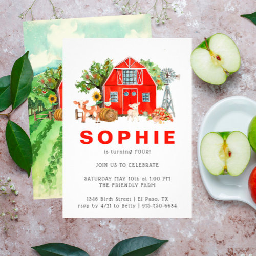 Farm Theme | Barn Birthday Party Invitation