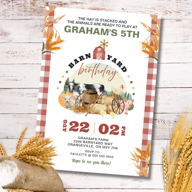 Farm Theme Birthday Invitation (Farm Theme Invitation)