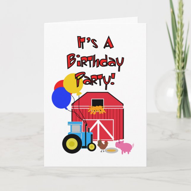 Farm Theme Birthday Invitations (Front)