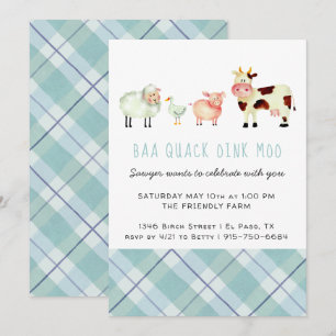 Farm Theme Birthday Party Invitation