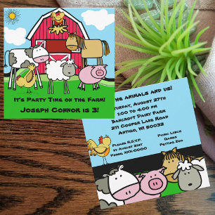Farm Theme Customized  Birthday Invitations
