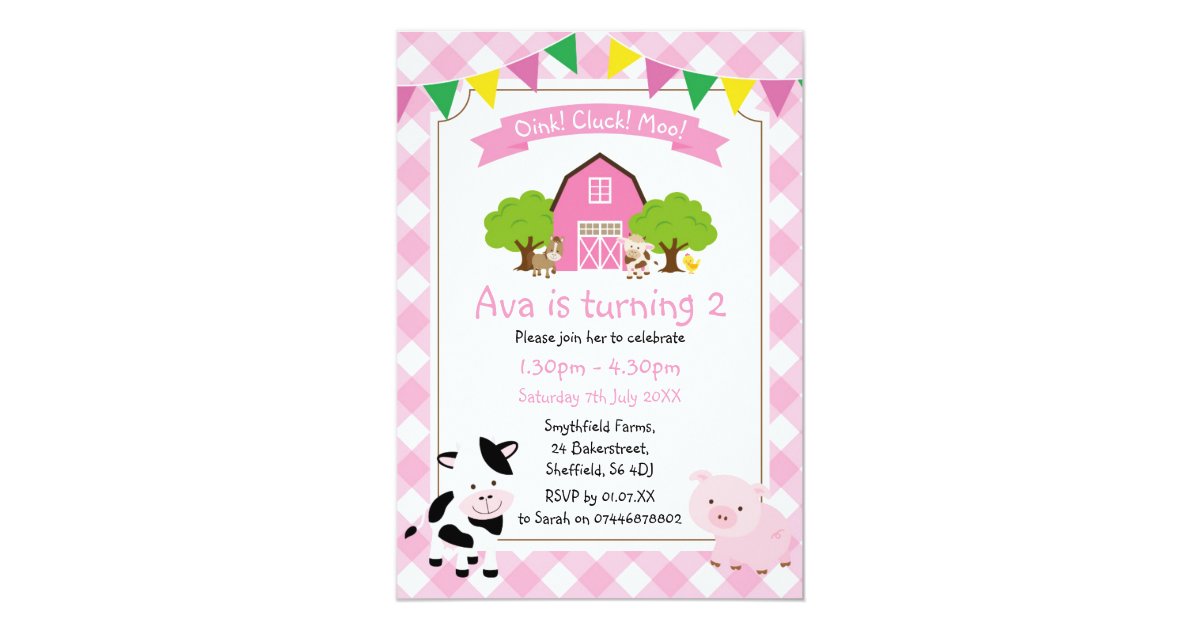 Farm themed birthday party invitation | Zazzle.com