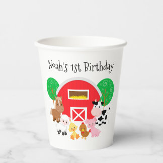 Farm Themed Birthday Party Paper Cups